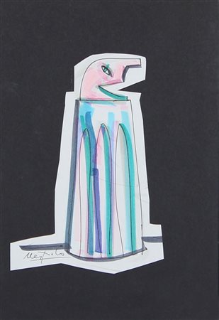 Nespolo Ugo Senza titolo disegno su carta applicata su carta, cm. 30x21...