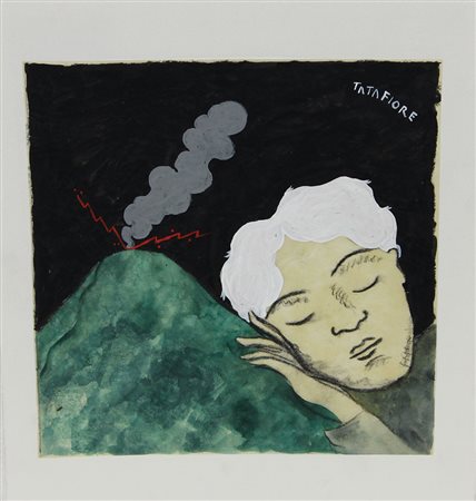 Tatafiore Ernesto Senza titolo tecnica mista su carta di riso, cm. 22,5x21...