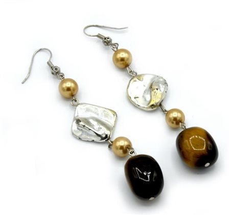 ORECCHINI PENDENTI CON PIETRE lunghezza cm 8