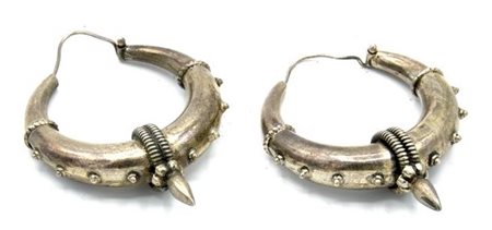 ORECCHINI A CERCHIO IN ARGENTONE lunghezza cm 5