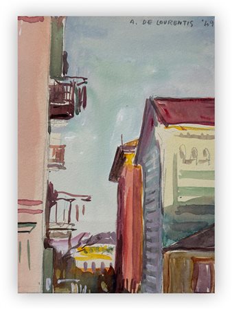 ADRIANO DE LAURENTIS (1922-2003) - Paesaggio di Chiavari, 1949
