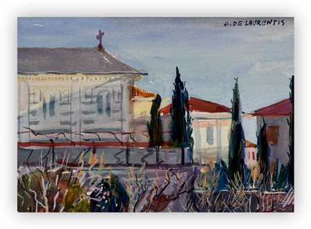 ADRIANO DE LAURENTIS (1922-2003) - Paesaggio di Chiavari, 1949