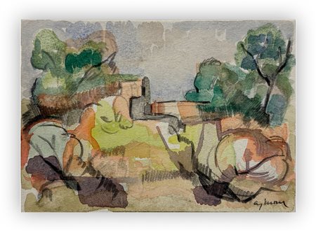 GIUSEPPE AJMONE (1923-2005) - Paesaggio, 1948