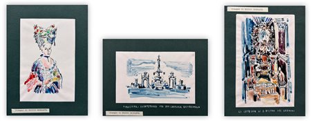 EGIDIO BONFANTE (1922-2004) - Lotto unico composto da 3 tecniche miste