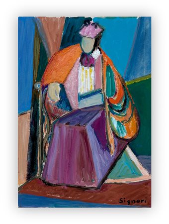 CARLO SERGIO SIGNORI (1906-1988) - La vecchia polacca, 1948