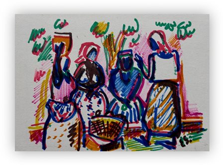 ERNST PHILLIP STADELMANN (1894-1972)  - Mercato africano, 1960