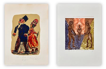 AUTORI VARI (BORGHESE E CECCOBELLI) - Lotto unico composto da 2 opere grafiche