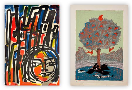 AUTORI VARI (GUSTAVO BOLDRINI E ANONIMO) - Lotto unico di 2 opere