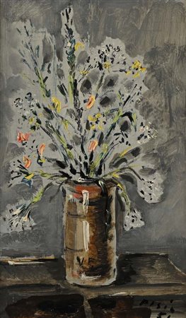 Filippo De Pisis (Ferrara 1896 - Milano 1956) Vaso di fiori 1951 Firma e data...