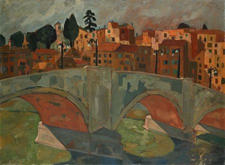 Eva Fischer (Daruvar 1920 - Roma 2015) Ponte Duca d'Aosta 1953 Firma e data...