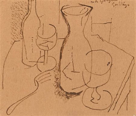 Renato Guttuso (Bagheria 1911 - Roma 1987) Natura morta Anni '60 Firma e...