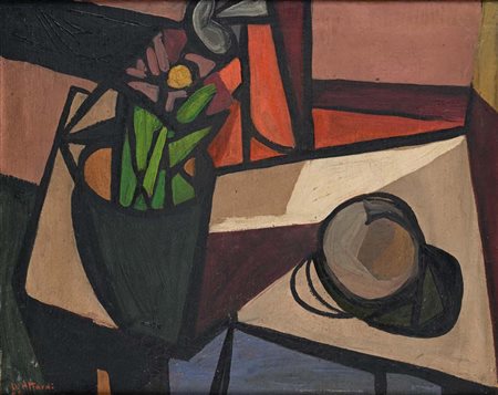 Ugo Attardi (Genova 1923 - Roma 2006) Natura morta 1946 Firma in basso a...