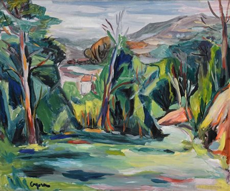 Antonio Corpora (Tunisi 1909 - Roma 2004) Paesaggio Anni '50 Firma in basso a...