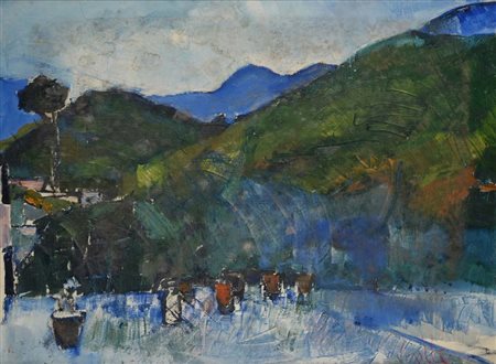Antonio Vangelli (Roma 1917 - Roma 2003) Paesaggio di montagna Firma in basso...