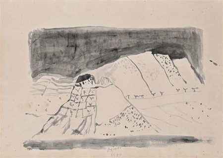 Anton Zoran Music (Bukovica 1909 - Venezia 2005) Paesaggio umbro 1950 Firma e...