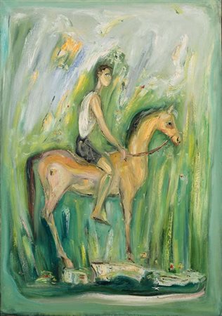 Giovanni Stradone (Nola 1911 - Roma 1981) Giovane a cavallo 1960 Al verso...