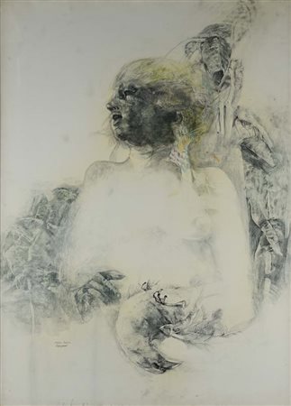 Renzo Vespignani (Roma 1924 - Roma 2001) Motivo barocco Titolo e firma in...