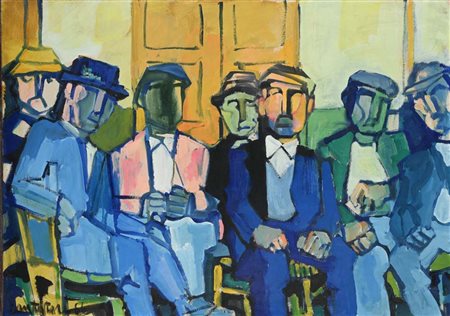 Domenico Cantatore (Ruvo Di Puglia 1906 - Parigi 1998) Uomini del sud 1966...