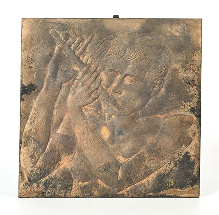 Pericle Fazzini (Grottammare 1913 - Roma 1987) Il Flautista Firma in basso a...
