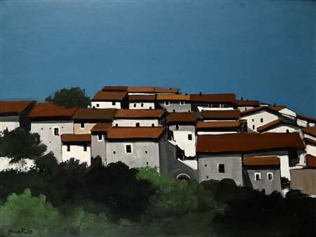 Enotrio Pugliese (Buenos Aires 1920 - Pizzo 1989) Paesaggio Firma in basso a...