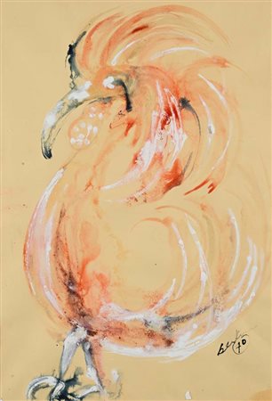 Bertina Lopes (Maputo 1924 - Roma 2012) Il Gallo 1970 Firma e data "Bertina...