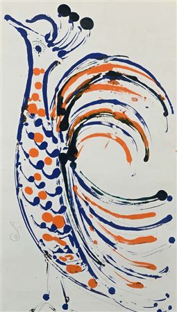 Bertina Lopes (Maputo 1924 - Roma 2012) Il Gallo 1976 Firma e data "Bertina...