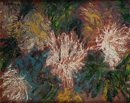 Bertina Lopes (Maputo 1924 - Roma 2012) Fiori Astratti 1971 Firma e data a...