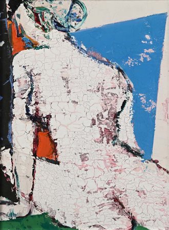 Sandro Trotti (Monte Urano 1934) Nudo Bianco Firma e titolo al verso "Trotti,...