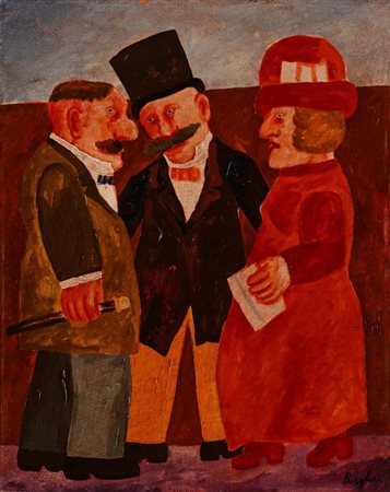 Franz Borghese (Roma 1941 - Roma 2005) Tre figure Firma in basso a destra...