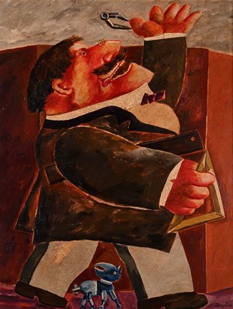 Franz Borghese (Roma 1941 - Roma 2005) L'architetto ed il cagnolino Firma in...