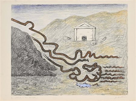 Giorgio De Chirico (Volo 1888 - Roma 1978) Fiume misterioso Firma e...