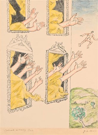 Giorgio De Chirico (Volo 1888 - Roma 1978) Le Mani Misteriose 1973 Firma e...