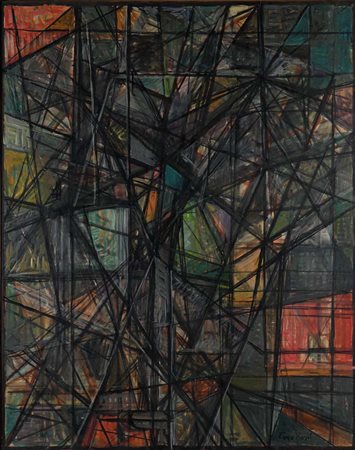 Enzo Rossi (Perugia 1915 - Roma 1998) Alberi di Villa Massimo 1952 Firma in...