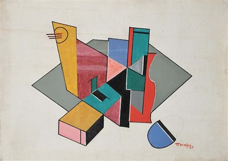 Antonio Marasco (Nicastro 1896 - Firenze 1975) Composizione astratta 1967...