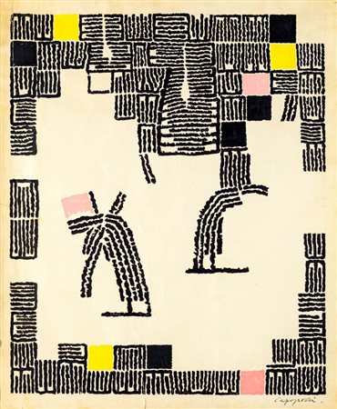 Giuseppe Capogrossi (Roma 1900 - Roma 1972) Firma in basso a destra...