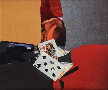 Bruno Mancinotti (Roma 1923 - Roma 1997) Il giocoliere 1965 Collage su tavola...
