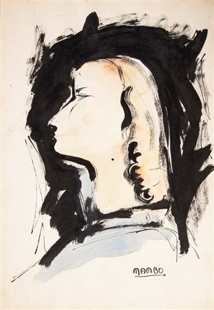 Renato Mambor (Roma 1936 - Roma 2014) Ritratto Firma in basso a destra...