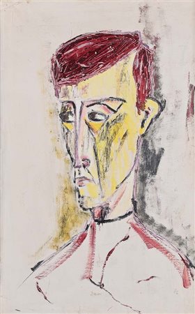 Mario Schifano (Homs 1934 - Roma 1998) Senza titolo 1955-57 Cementite e olio...