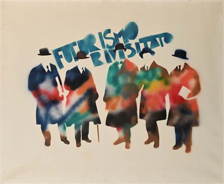 Mario Schifano (Homs 1934 - Roma 1998) Futurismo Rivisitato 1975 Firma sul...