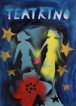 Giosetta Fioroni (Roma 1932 - 0) Teatrino 2017 Firma e data suo fronte "2017...