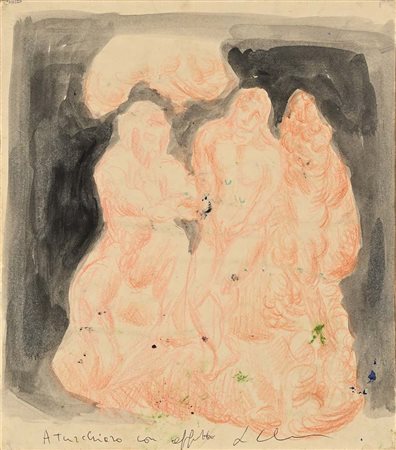 Sandro Chia (firenze 1946) Figura e fauno Firma e dedica sul fronte in basso...