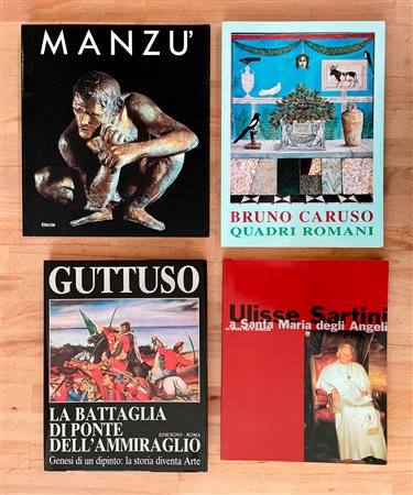 PITTORI E SCULTORI FIGURATIVI (MANZÙ, GUTTUSO, SARTINI, CARUSO) - Lotto unico di 4 cataloghi