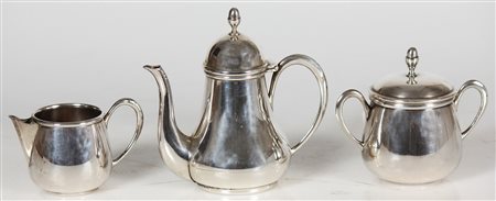 MANIFATTURA DEL XX SECOLO Servizio da te. Metallo argentato. . Teiera cm...