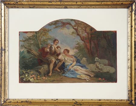 PITTORE ITALIANO DEL XIX SECOLO Senza titolo. Olio su tavola. Cm 20,00 x...