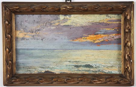 FRAGIACOMO PIETRO (1856 - 1922) Marina. Olio su tavola. Cm 28,00 x 16,00....