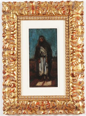 USSI STEFANO (1822 - 1901) Senza titolo. Olio su tavola. Cm 11,00 x 22,00. Al...