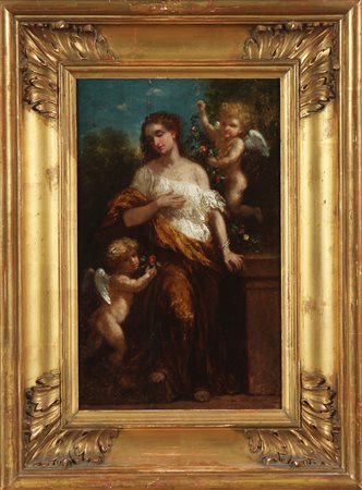 DIAZ DE LA PENA NARCISSE VIRGILIO (1807 - 1876) ATTRIBUITO A. Fanciulla con...