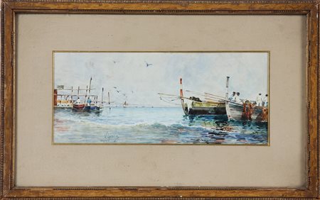 LORIA VINCENZO (1849 - 1939) Napoli. Acquerello su carta. Cm 36,00 x 16,00....