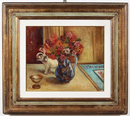 CHIOSTRI ENRICHETTA (1860 - 1942) Natura morta. Olio su tela . Cm 59,00 x...