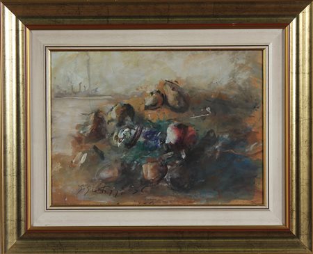 SCATIZZI SERGIO (1918 - 2009) Firma in basso a sinistra. Tecnica mista su...